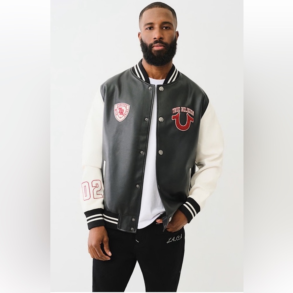 True Religion Varsity Jacket size Large
